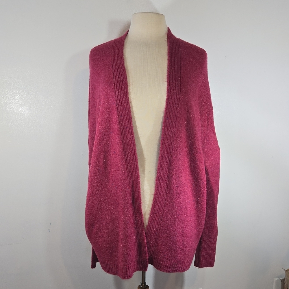 Old Navy Cocoon Pink Speckled Open Front Cardigan Sweater Large
